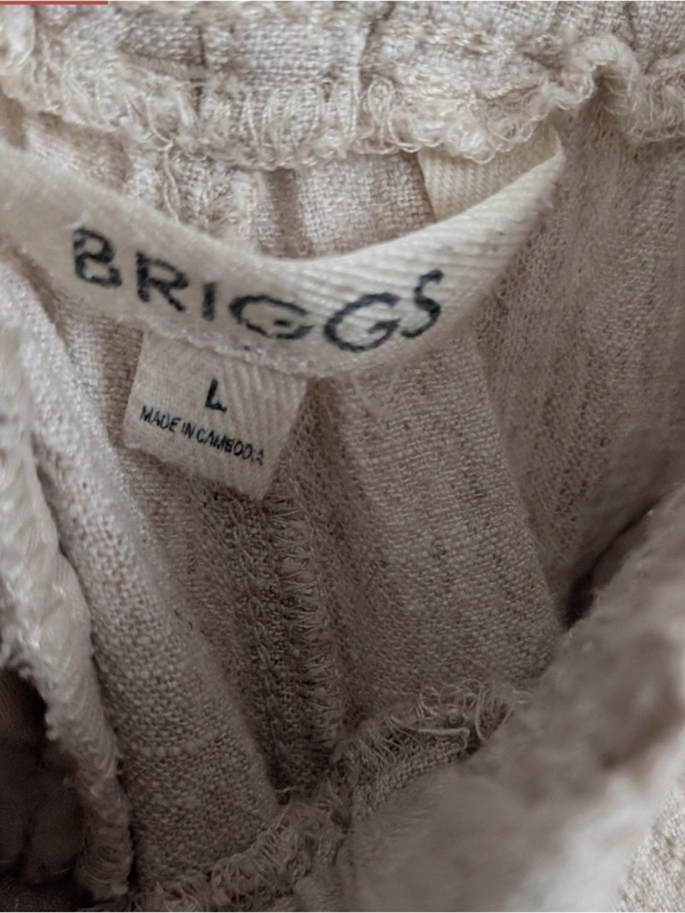 Briggs Linen Blend High Waisted Wide Leg Pants Oatmeal cream Large - Picture 4 of 9